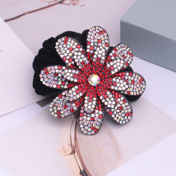 Coletero Scrunchie de Tela con Diseño Étnico de Diamantes
