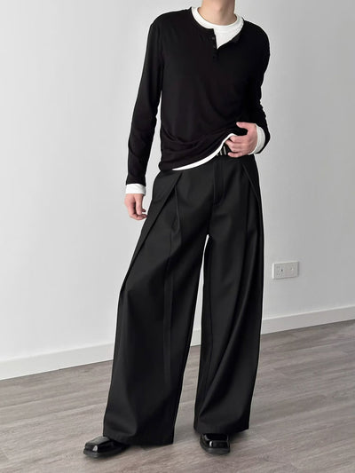 Pantalones Holgados Drapeados Hasta el Piso para Hombre - Image 15