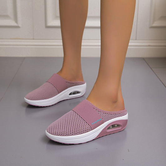 Pantuflas Baotou de Malla Ligera con Cuña - Tallas Grandes