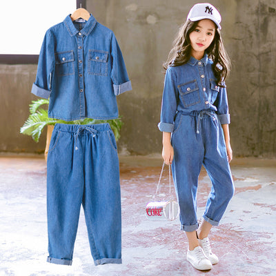 Conjunto Vaquero de Dos Piezas para Niños y Adolescentes - Primavera y Otoño - Image 4