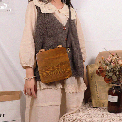 Bolsa de Viaje Retro Gato Literario en Madera - Image 9