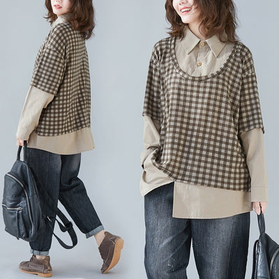Camisa de Dos Piezas con Costuras a Cuadros - Image 10