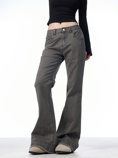 Pantalones Skinny Retro Talle Alto Elásticos con Bota Acampanada para Mujer - Image 22