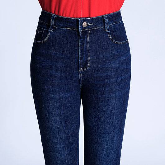Pantalones Rectos Talla Grande Cintura Alta con Elastano para Mujer - Image 10
