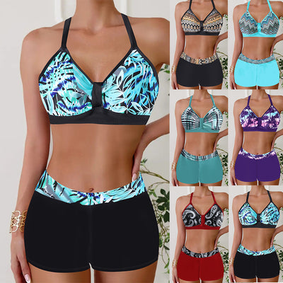Bikini Reductor Estampado con Halter Ajustable para Mujer