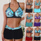 Bikini Reductor Estampado con Halter Ajustable para Mujer