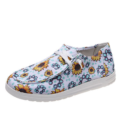Mocasines Mujer con Estampado Girasol - Zapatos Canvas Cómodos sin Cordones - Image 9
