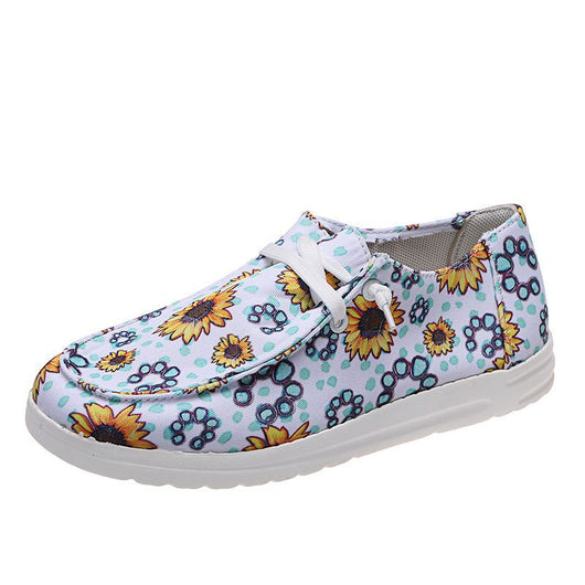 Mocasines Mujer con Estampado Girasol - Zapatos Canvas Cómodos sin Cordones - Image 9