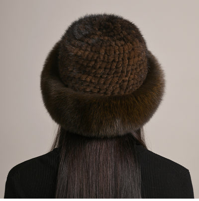 Gorro de Visón Trenzado para Mujer - Abrigo Elegante de Invierno - Image 18