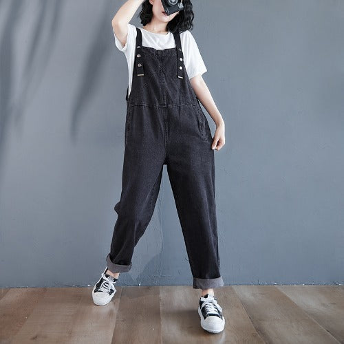 Pantalón Overol Denim Suelto con Bolsillos Grandes - Estilo Casual - Image 6