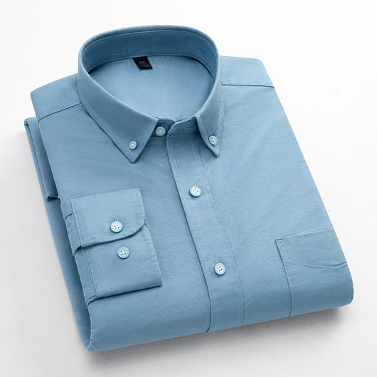 Camisa Oxford de Algodón Puro Transpirable para Hombre