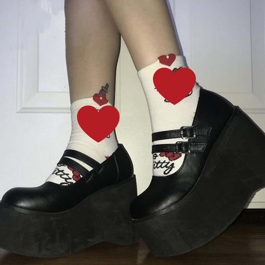 Zapatos Mary Jane Vintage con Suela Plataforma y Punta Redonda en Charol