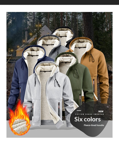 Abrigo de Invierno para Hombre con Lana de Cordero Engrosada - Image 9