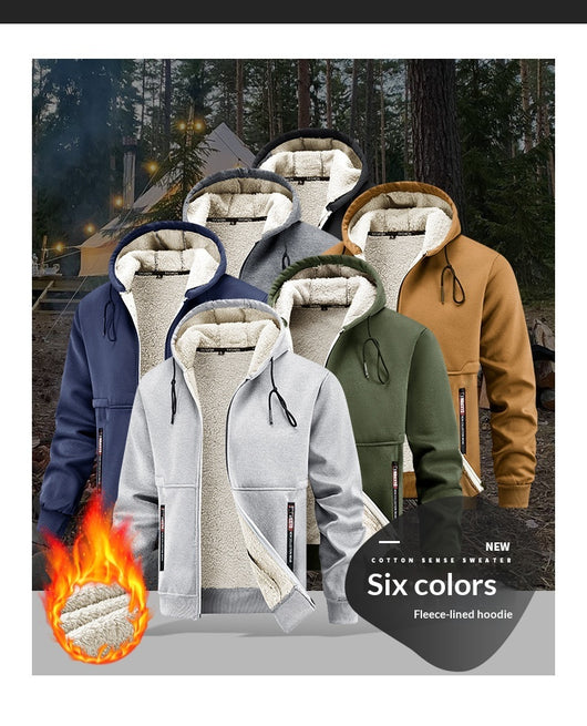 Abrigo de Invierno para Hombre con Lana de Cordero Engrosada - Image 9