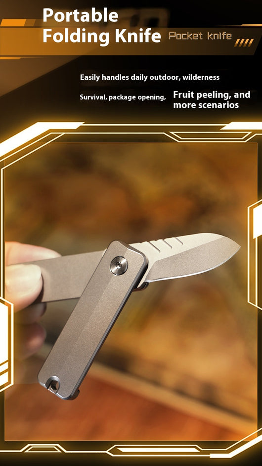 Cuchillo Plegable de Aleación de Titanio Mini A - Herramienta Táctica Compacta para Aventuras - Image 12