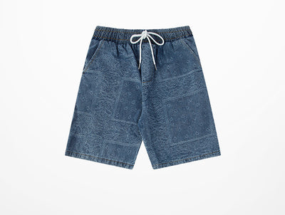 Pantalones Vaqueros Rectos Estampado Flor de Marañón - Shorts Deportivos Unisex Pierna Ancha - Image 4