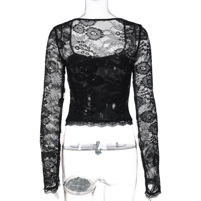 Blusa Manga Larga con Encaje y Detalles Calados - Image 20