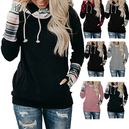 Sudadera Estampada con Capucha Acolchada y Costuras Decorativas