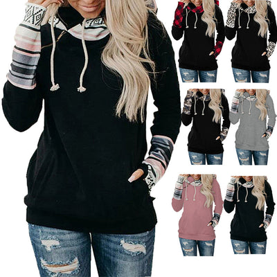 Sudadera Estampada con Capucha Acolchada y Costuras Decorativas