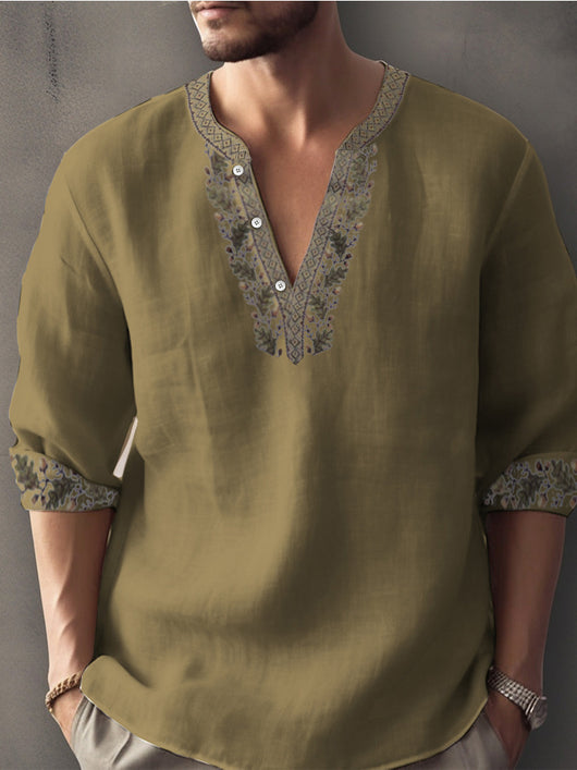 Camisa de Lino Bambú con Impresión 3D Digital de Manga Larga Estilo Europeo - Image 6