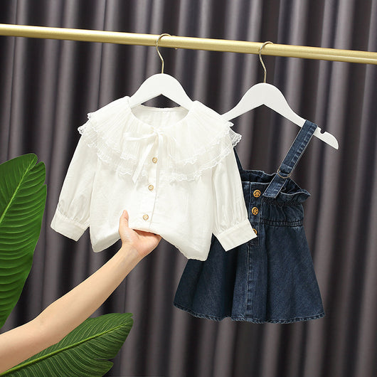 Falda Denim con Tirantes Estilo Coreano Suelta Primavera - Image 5