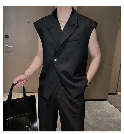 Chaleco Casual de Hombre en Color Marrón - Diseño Clásico de Dos Botones - Image 11