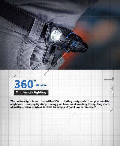 Linterna Táctica V6 Giratoria 360° con Funda de Extracción Rápida - Image 10