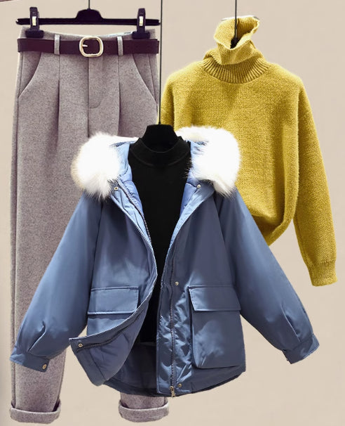 Conjunto de Sudadera Acolchada de Algodón para Mujer - Image 4