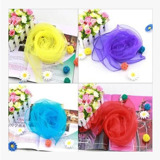Pañuelo Cuadrado de Gasa Liso en Colores Sólidos