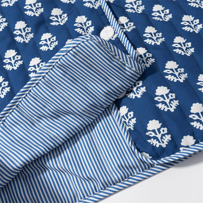 Abrigo Reversible de Algodón con Cuello Mao Estampado para Mujer - Image 15