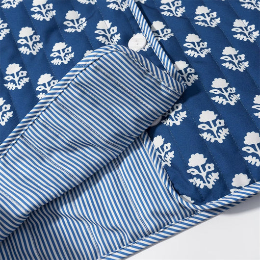 Abrigo Reversible de Algodón con Cuello Mao Estampado para Mujer - Image 15