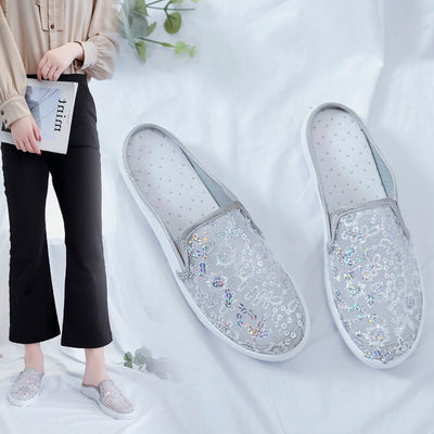 Zapatos Viscosa Baotou Semiabiertos con Encaje para Mujer - Image 10