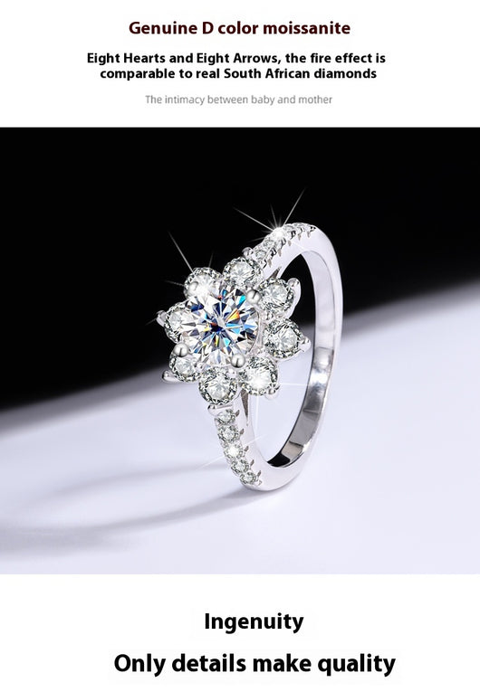 Anillo de Plata 925 con Moissanita Floral para Mujer - Image 15