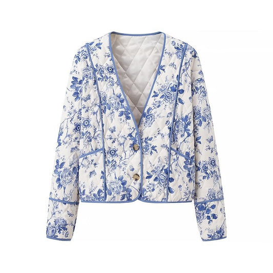 Chaqueta de Algodón Estampada Suelta y Ligera - Image 2