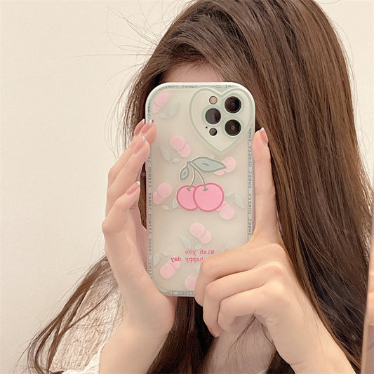 Funda Protectora Cherry de Goma Suave para Celular - Image 2