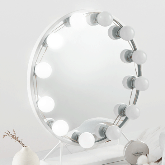 Espejo de Maquillaje LED con Luz Hollywood USB - Iluminación Tricolor Ajustable - Image 12
