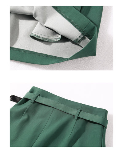 Pantalones Casuales Verdes Cintura Alta para Mujer - Image 11