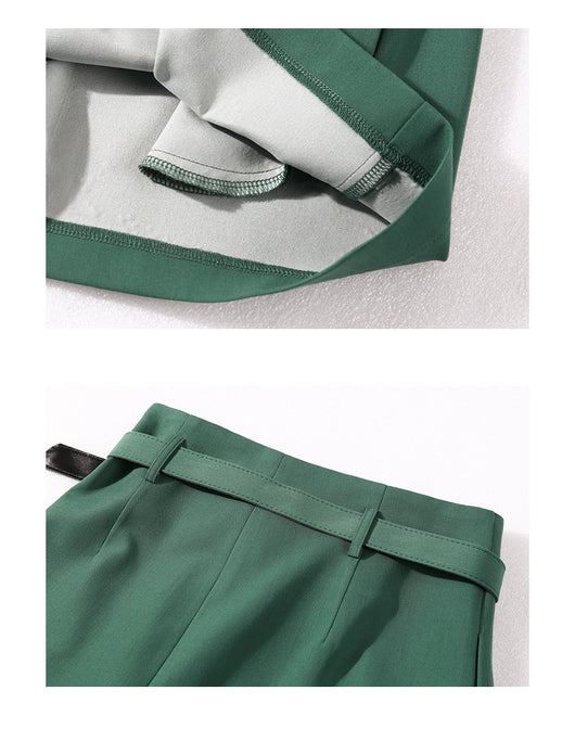 Pantalones Casuales Verdes Cintura Alta para Mujer - Image 11