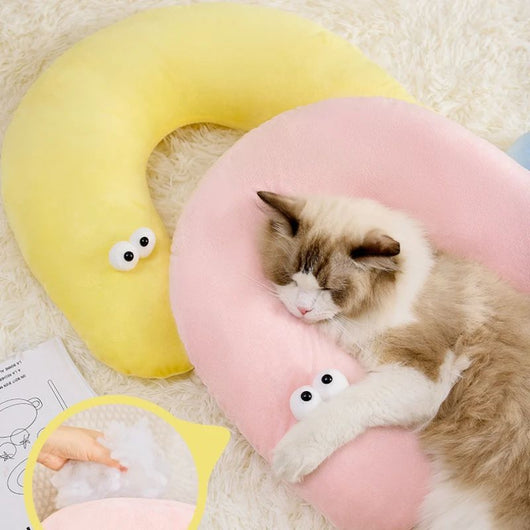 Almohada de Soporte Cervical Forma de Ojo de Gato para Mascotas - Cama Cómoda para Perros y Gatos - Image 6