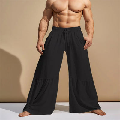 Pantalones de Lino Patchwork con Cintura Elástica para Primavera-Verano - Image 10