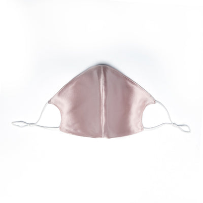 Wine red silk face mask with adjustable white ear loops, designed for breathable comfort and dust protection. - Image 19