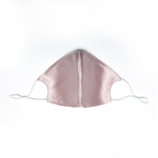 Wine red silk face mask with adjustable white ear loops, designed for breathable comfort and dust protection. - Image 19