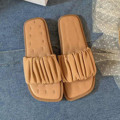 Sandalias de Tacon Plano con Punta Cuadrada Albaricoque - Image 7