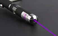 3-pack of black metal laser pointer pens, emitting red, green, and blue/purple lights, with a kitten playing. - Image 8