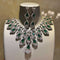 Juego de Collar y Aretes de Circón Verde para Noche