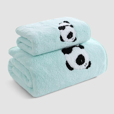 Fundas de Panda Bordado en Terciopelo Coral - Suave y Absorbentes - Image 8