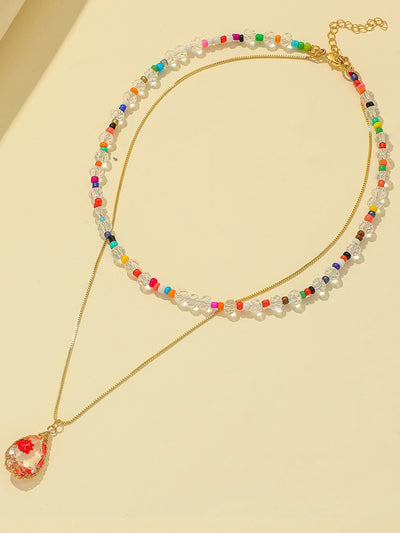 Colgante de Resina con Flor Seca y Gota de Agua - Diseño Europeo Moderno - Image 20