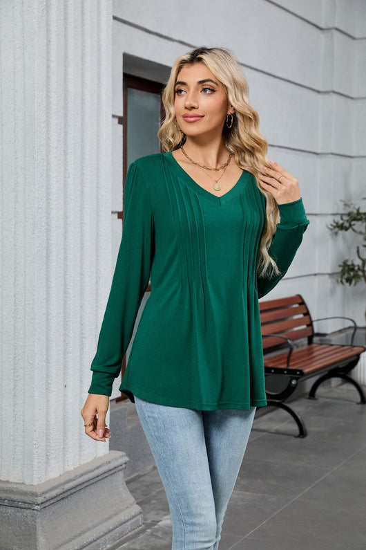Blusa Suelta de Rayas con Mangas Largas para Mujer - Image 30