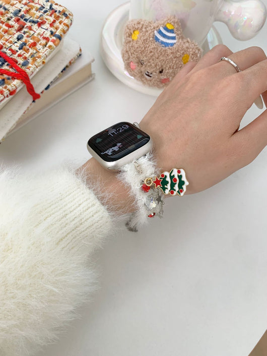 Pulsera Navideña de Peluche - Correa Festiva para Otoño e Invierno - Image 20