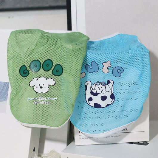 Chaleco Fresco para Mascotas con Estampado de Cuadrícula y Caricaturas